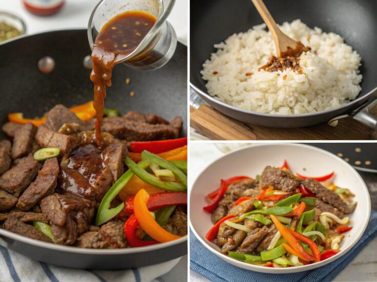 Beef and Pepper Rice Bowls Recipe