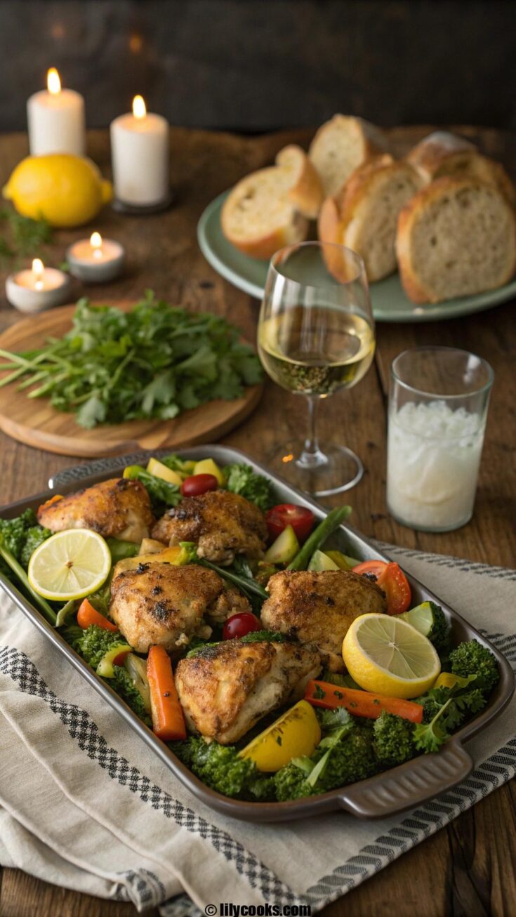 One-Pan Lemon Garlic Chicken and Veggies for Dinner