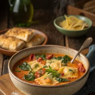 creamy tuscan ravioli soup recipe