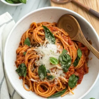 easy one pot spinach tomato pasta recipe for busy nights